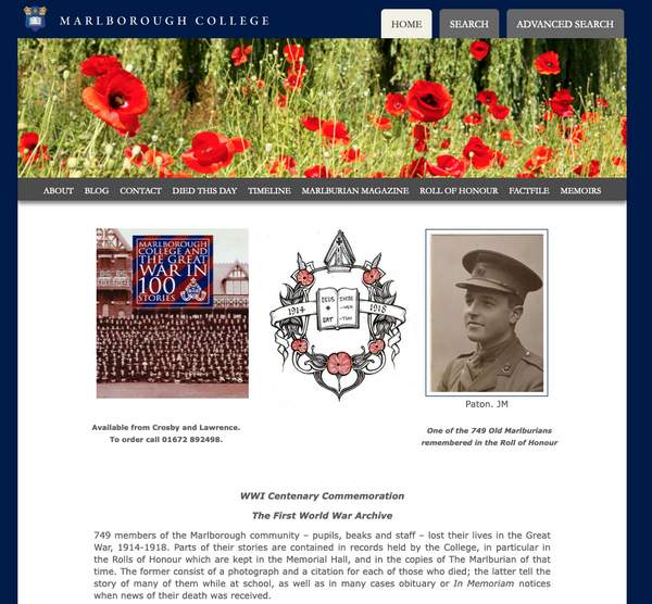 Marlborough College The First World War Archive 